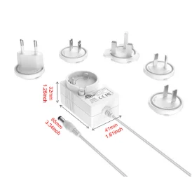 12V2A interchangeable 5 plugs adapter white2 size